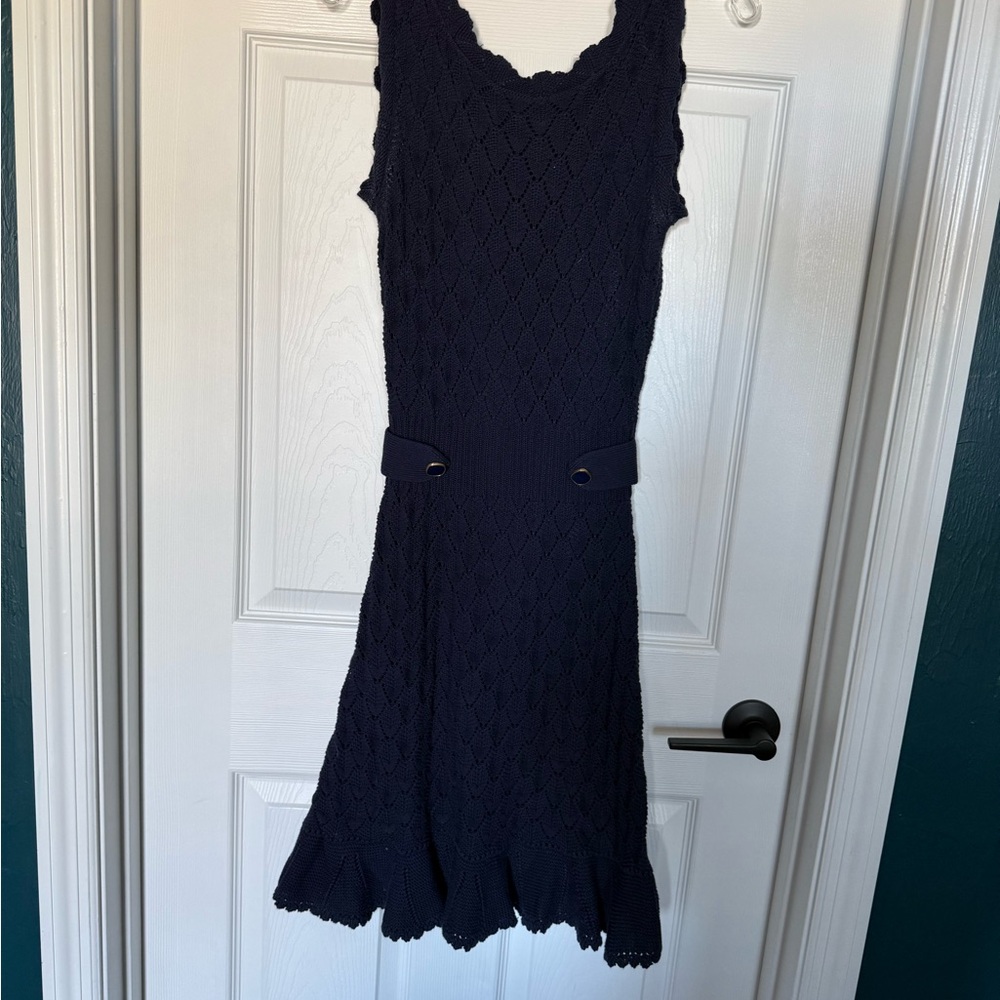 Lilly Pulitzer Navy Textured Midi Dress